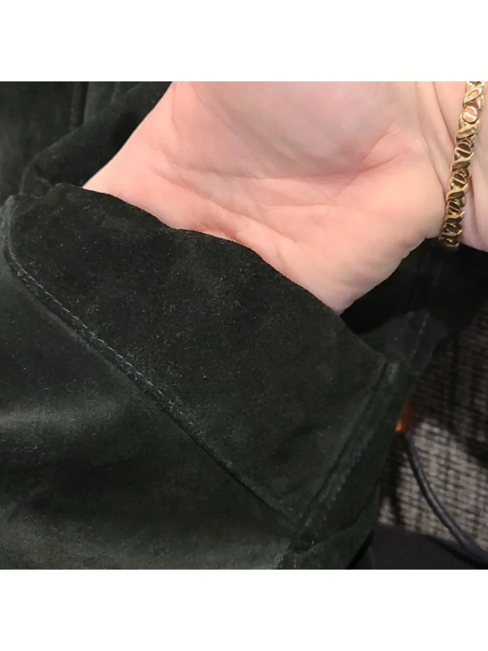Vera pelle vintage emerald green heavy suede coat